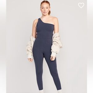 One-Shoulder Navy Women's Jumpsuit SIZE L